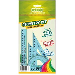 Cricco, Lineal, Geometrisches Set 4-tlg. mit einem 16 cm langen CRICCO-Lineal (16 cm, Kunststoff) Cricco, Lineal, Geometrisches Set 4-tlg. mit einem 16 cm langen CRICCO-Lineal (16 cm, Kunststoff)