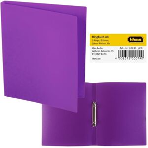Idena, Ordner, Ringbuch A4 PP lila 20mm 2 Ringe (A4, 20 mm, 1 Stk.) Idena, Ordner, Ringbuch A4 PP lila 20mm 2 Ringe (A4, 20 mm, 1 Stk.)