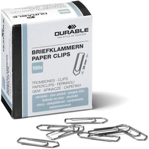 Durable, Büroklammer, Büroklammern, verzinkt, 26 mm Inhalt: 100 Stück in Faltschachtel (1206-25) (100x) Durable, Büroklammer, Büroklammern, verzinkt, 26 mm Inhalt: 100 Stück in Faltschachtel (1206-25) (100x)
