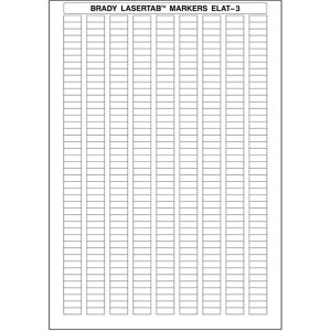 Brady, Etiketten, ELAT-3-747W-10, Polyester, Weiss, 16 x 6 mm, permanent, Din A4, 9-bahnig (10.350 E.) Brady, Etiketten, ELAT-3-747W-10, Polyester, Weiss, 16 x 6 mm, permanent, Din A4, 9-bahnig (10.350 E.)