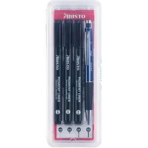 Aristo Malstifte, Pigmentliner Creative 4er-Set, 0.05/0.4/0.8/3Fit, schwarz (4x) Aristo Malstifte, Pigmentliner Creative 4er-Set, 0.05/0.4/0.8/3Fit, schwarz (4x)