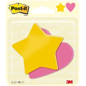 Post-it, Haftnotiz, Stern & Herz (72 x 70 mm) Post-it, Haftnotiz, Stern & Herz (72 x 70 mm)