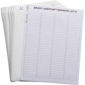 Brady, Etiketten, LAT-10-747-10, Polyester, matt, Weiss, 47.63 x 6.35 mm, permanent, US-Letter, 4-bahnig (10.14 Brady, Etiketten, LAT-10-747-10, Polyester, matt, Weiss, 47.63 x 6.35 mm, permanent, US-Letter, 4-bahnig (10.14