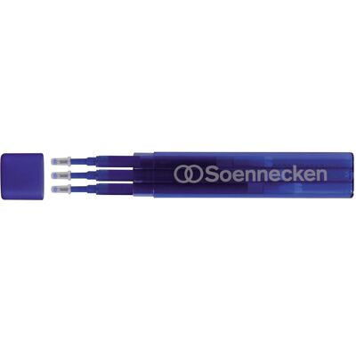 Soennecken, Ersatzpatronen + Tintenfass, Ersatzmine Tintenroller 2208 blau 3 St./Pack. (Blau, 0.70 mm, 3 Stk.) Soennecken, Ersatzpatronen + Tintenfass, Ersatzmine Tintenroller 2208 blau 3 St./Pack. (Blau, 0.70 mm, 3 Stk.)