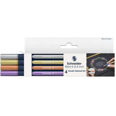 Schneider, Schreibstifte, Rollerball 4ST Paint-It 050 sortiert (4x) Schneider, Schreibstifte, Rollerball 4ST Paint-It 050 sortiert (4x)