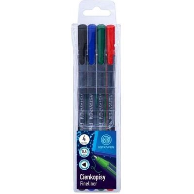 Astra, Schreibstifte, Dreieckige Fineliner 0,4 mm 4 Farben (4x) Astra, Schreibstifte, Dreieckige Fineliner 0,4 mm 4 Farben (4x)