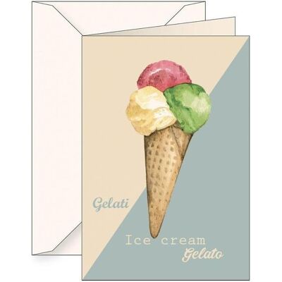 Tassotti, Grusskarte + Briefpapier, B6-Karte + Umschlag 5997 Eiscreme (1 Stk.) Tassotti, Grusskarte + Briefpapier, B6-Karte + Umschlag 5997 Eiscreme (1 Stk.)