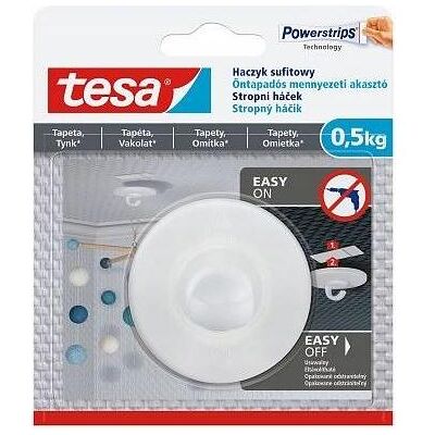 tesa, Klebehaken + Klebenagel, Hak Self -Open. An die Decke 0,5 kg bis ungleichmässig. Poviat tesa, Klebehaken + Klebenagel, Hak Self -Open. An die Decke 0,5 kg bis ungleichmässig. Poviat
