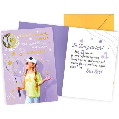 Kukartka, Grusskarte + Briefpapier, Geburtstagskarte 10. Mädchen (1 Stk.) Kukartka, Grusskarte + Briefpapier, Geburtstagskarte 10. Mädchen (1 Stk.)