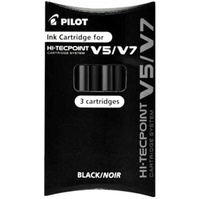 Pilot, Ersatzpatronen + Tintenfass, Nachfüllmine V5/V7 (Schwarz, 0.50 mm, 3 Stk.) Pilot, Ersatzpatronen + Tintenfass, Nachfüllmine V5/V7 (Schwarz, 0.50 mm, 3 Stk.)