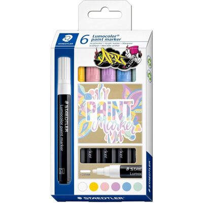 Staedtler Marker, Acrylmarker Lumocolor 6er-Set pastellfarbig (6x) Staedtler Marker, Acrylmarker Lumocolor 6er-Set pastellfarbig (6x)