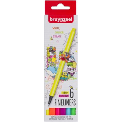 Bruynzeel, Malstifte, Fineliner Set 6 Farben Neon (6x) Bruynzeel, Malstifte, Fineliner Set 6 Farben Neon (6x)