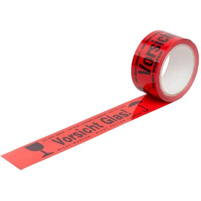 Magni, Klebeband, Packbandrolle rot Ac-Ln Vorsicht Glas 66Mx50mm (50 mm) Magni, Klebeband, Packbandrolle rot Ac-Ln Vorsicht Glas 66Mx50mm (50 mm)