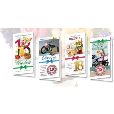 Top Graphic, Grusskarte + Briefpapier, Carnet DL De Lux. Gold 18. Geburtstag MIX (10 Stk.) (10 Stk.) Top Graphic, Grusskarte + Briefpapier, Carnet DL De Lux. Gold 18. Geburtstag MIX (10 Stk.) (10 Stk.)