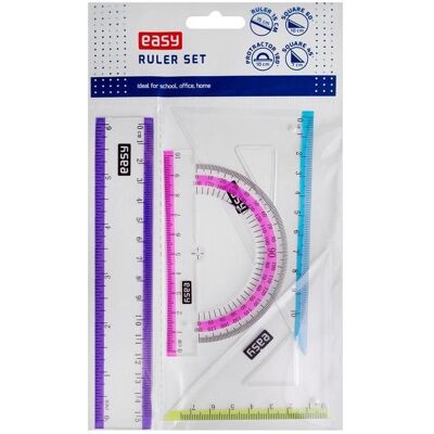 Easy, Lineal, Zeichenset 15cm 4-teilig (15 cm, Kunststoff) Easy, Lineal, Zeichenset 15cm 4-teilig (15 cm, Kunststoff)