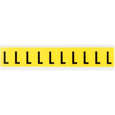 Brady, Etiketten, 3430-L, B-499, Nylongewebe, Buchstabe L, Schwarz auf Gelb, 22 x 38mm, Schrifthöhe 25mm(25 K. Brady, Etiketten, 3430-L, B-499, Nylongewebe, Buchstabe L, Schwarz auf Gelb, 22 x 38mm, Schrifthöhe 25mm(25 K.