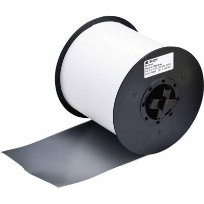 Brady, Etikettenrolle, B-595, Hochleistungs-Industrie-Vinylband, Grau, glänzend, 100.00 mm x 30.00 m, permanent, En (101.60 mm) Brady, Etikettenrolle, B-595, Hochleistungs-Industrie-Vinylband, Grau, glänzend, 100.00 mm x 30.00 m, permanent, En (101.60 mm)