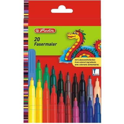 Herlitz, Malstifte, Fasermaler, 20er Karton-Etui (20x) Herlitz, Malstifte, Fasermaler, 20er Karton-Etui (20x)