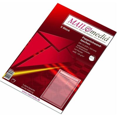 Mailmedia, Versandtasche + Luftpolstertasche, Versandtasche weiá mit Papprcken, mit Fenster (5 Stk.) Mailmedia, Versandtasche + Luftpolstertasche, Versandtasche weiá mit Papprcken, mit Fenster (5 Stk.)