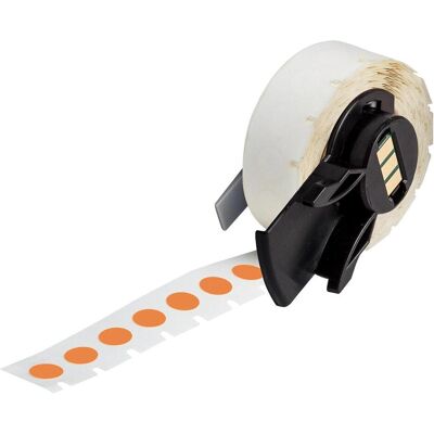Brady, Etikettenrolle, M6-82-499-OR, Nylongewebe, Orange, matt, 9.53 mm Deckeletikett, rund, permanent (500 E.) (20.62 mm) Brady, Etikettenrolle, M6-82-499-OR, Nylongewebe, Orange, matt, 9.53 mm Deckeletikett, rund, permanent (500 E.) (20.62 mm)