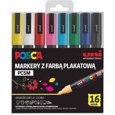 Mitsubishi Marker, Plakatmarker PC-5M 16 Farben Mitsubishi Marker, Plakatmarker PC-5M 16 Farben