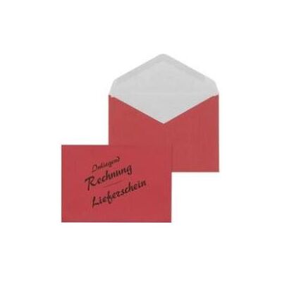 Mailmedia, Briefumschlag, Briefumschlag DL Lieferschein/Rechnung, rot 75 g/qm, Nassklebung, Masse: 110 x 220 mm, innenliegend (110 x 220 mm) Mailmedia, Briefumschlag, Briefumschlag DL Lieferschein/Rechnung, rot 75 g/qm, Nassklebung, Masse: 110 x 220 mm, innenliegend (110 x 220 mm)