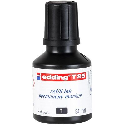 Edding, Ersatzpatronen + Tintenfass, T25 Textmarker Nachfüllpackung Schwarz 30 ml 1 Stück(e) (Schwarz, 1 Stk.) Edding, Ersatzpatronen + Tintenfass, T25 Textmarker Nachfüllpackung Schwarz 30 ml 1 Stück(e) (Schwarz, 1 Stk.)
