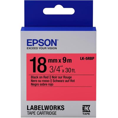 Epson Beschriftungsband, Etikettenkassette Lk-5rbp (1.80 cm, Rot, Schwarz) Epson Beschriftungsband, Etikettenkassette Lk-5rbp (1.80 cm, Rot, Schwarz)