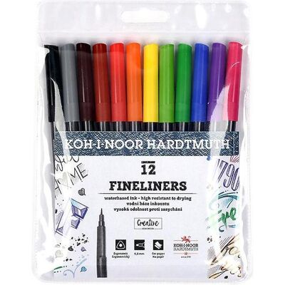 Koh-i-Noor, Schreibstifte, Fineliner 12 Farben (12x) Koh-i-Noor, Schreibstifte, Fineliner 12 Farben (12x)