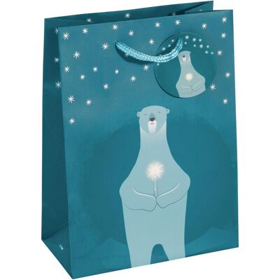 Sigel, Geschenkverpackung, Weihnachts-Geschenktte "Polar bear with candle",klein (1x) Sigel, Geschenkverpackung, Weihnachts-Geschenktte "Polar bear with candle",klein (1x)