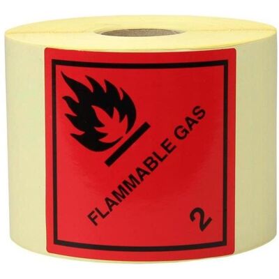 Transpak, Etiketten, Etiketten Masse 100x100mm Papier Aufdruck Flammable Gas Transpak, Etiketten, Etiketten Masse 100x100mm Papier Aufdruck Flammable Gas