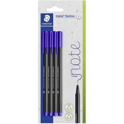 Staedtler Schreibstifte, Feinschreiber triplus fineliner, 0.3, blau, 4 ST 334-3 auf Blisterkarte (4x) Staedtler Schreibstifte, Feinschreiber triplus fineliner, 0.3, blau, 4 ST 334-3 auf Blisterkarte (4x)