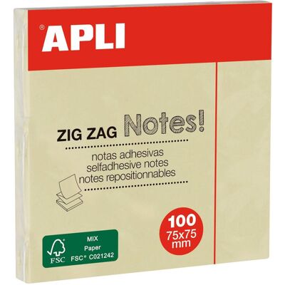 Apli, Haftnotiz, notes standard zig zag (75 x 75 mm) Apli, Haftnotiz, notes standard zig zag (75 x 75 mm)