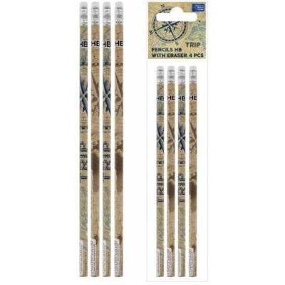 Starpak, Bleistift, HB Trip Bleistift mit Radiergummi 4 Stk (HB, 4x) Starpak, Bleistift, HB Trip Bleistift mit Radiergummi 4 Stk (HB, 4x)