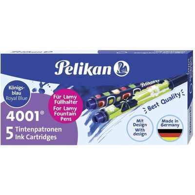 Pelikan Ersatzpatronen + Tintenfass, Tintenpatrone Lamy königsblau (Blau, 5 Stk.) Pelikan Ersatzpatronen + Tintenfass, Tintenpatrone Lamy königsblau (Blau, 5 Stk.)