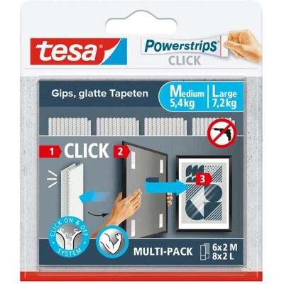 tesa, Klettband, Powerstrips Klett-Klebepads (120 mm, 5.40 kg) tesa, Klettband, Powerstrips Klett-Klebepads (120 mm, 5.40 kg)