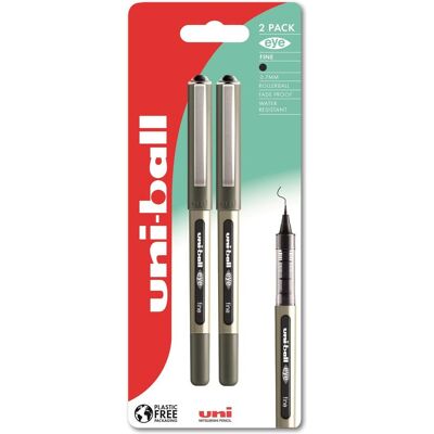Uni-ball, Schreibstifte, Rollerball pen eye 157 fine black - line width 0.5 mm - with 2 pcs. (2x) Uni-ball, Schreibstifte, Rollerball pen eye 157 fine black - line width 0.5 mm - with 2 pcs. (2x)