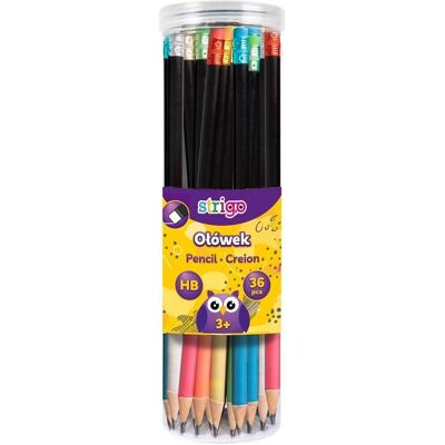 Stigo Bike, Bleistift, Schwarzer Bleistift mit Radiergummi HB (36 Stück) STRIGO (HB, 36x) Stigo Bike, Bleistift, Schwarzer Bleistift mit Radiergummi HB (36 Stück) STRIGO (HB, 36x)