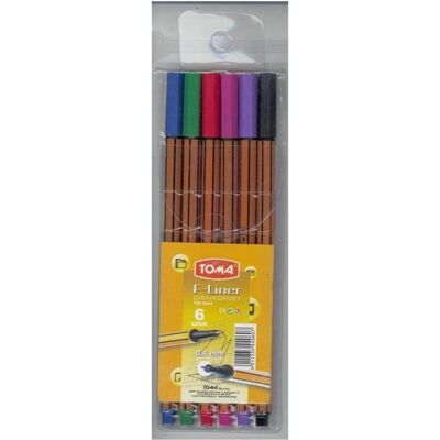 TOM, Schreibstifte, TOMA F-Liner 6 Farben (6x) TOM, Schreibstifte, TOMA F-Liner 6 Farben (6x)