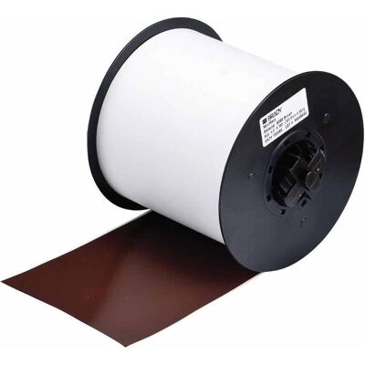 Brady, Etikettenrolle, B-595, Hochleistungs-Industrie-Vinylband, Braun, glänzend, 100.00 mm x 30.00 m, permanent, E (101.60 mm) Brady, Etikettenrolle, B-595, Hochleistungs-Industrie-Vinylband, Braun, glänzend, 100.00 mm x 30.00 m, permanent, E (101.60 mm)