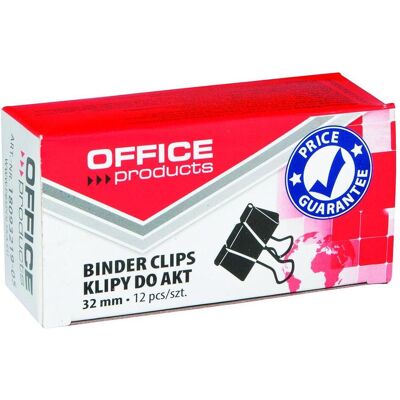 Office Products, Büroklammer, Papierklammern mit federverschluss, 32mm, 12 stück, schwarz (12x) Office Products, Büroklammer, Papierklammern mit federverschluss, 32mm, 12 stück, schwarz (12x)