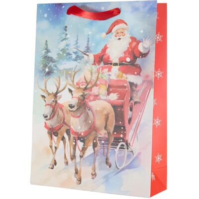 Idena, Geschenkverpackung, Geschenktasche Weihnachten Santa auf Schlitten mehrfarbig 25x9x34cm (1x) Idena, Geschenkverpackung, Geschenktasche Weihnachten Santa auf Schlitten mehrfarbig 25x9x34cm (1x)