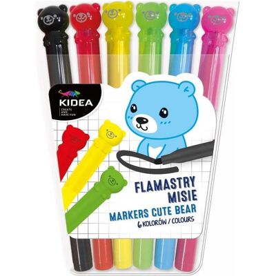 Derform, Marker, Teddybär-Marker 6 Farben KIDEA (6x) Derform, Marker, Teddybär-Marker 6 Farben KIDEA (6x)