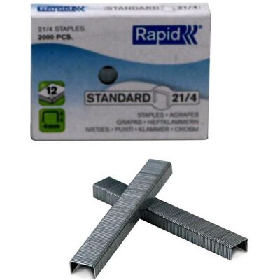 Rapid, Büroklammer, 21/4, Klammerpack, 21/4, 4 mm, 2000 Heftklammern, 12 Seiten, Silber (2000x) Rapid, Büroklammer, 21/4, Klammerpack, 21/4, 4 mm, 2000 Heftklammern, 12 Seiten, Silber (2000x)