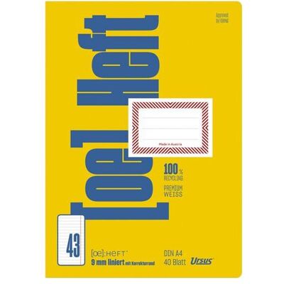 Format, Heft + Block, Schulheft Ursus Green FX43 Klimaneutral Weiss Liniert DIN A4 210 mm x 297 mm (A4, Liniert) Format, Heft + Block, Schulheft Ursus Green FX43 Klimaneutral Weiss Liniert DIN A4 210 mm x 297 mm (A4, Liniert)