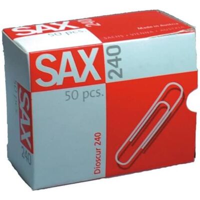 SAX, Büroklammer, Büroklammer spitze Form 78mm Metall verzinkt 50 St./Pack. SAX, Büroklammer, Büroklammer spitze Form 78mm Metall verzinkt 50 St./Pack.