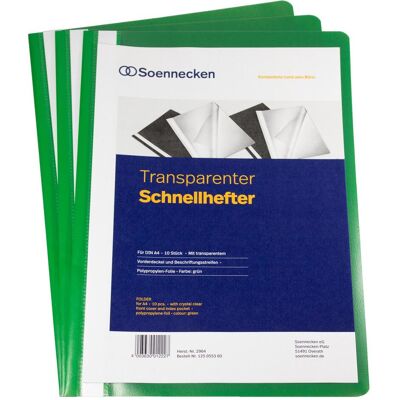 Soennecken, Mappe, Schnellhefter 1 Paket à 10 Stück, Grün (A4, 10x) Soennecken, Mappe, Schnellhefter 1 Paket à 10 Stück, Grün (A4, 10x)
