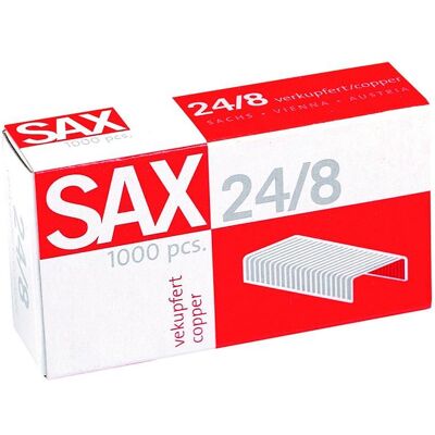SAX, Büroklammer, Heftklammern, 24/8, 1000 Stück, 248 (1000x) SAX, Büroklammer, Heftklammern, 24/8, 1000 Stück, 248 (1000x)