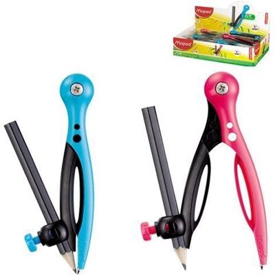 Maped Essential Kunststoff-Kompass + Bleistift, Zirkel, Mehrfarbig Maped Essential Kunststoff-Kompass + Bleistift, Zirkel, Mehrfarbig