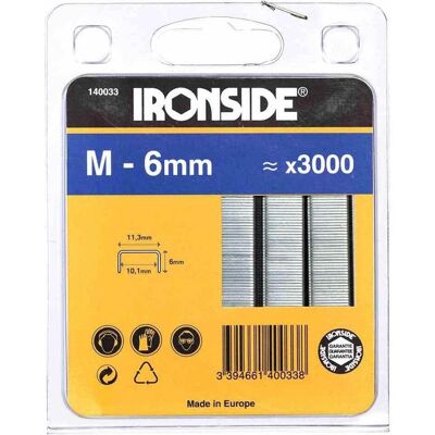 Ironside, Büroklammer, Heftklammer 6 mm, M (3000x) Ironside, Büroklammer, Heftklammer 6 mm, M (3000x)